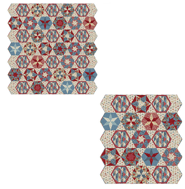 Multi Colour Pentagon PTN3553 Wideback Fabric per Yard