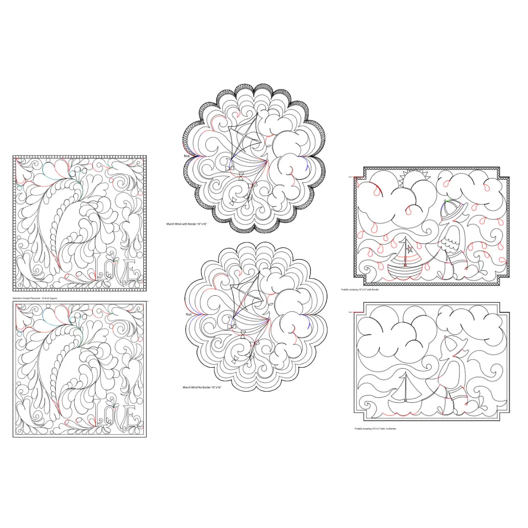 270 Holiday Placemats A Pantograph by Linda V. Taylor