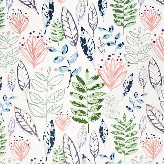 Digital Cuddle Blossom Modern Leaf 58" - 60" Fabric per yard