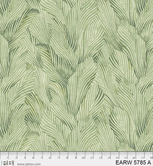 108" Earth Tones Light Green Leaf Cotton Wideback Fabric per yard