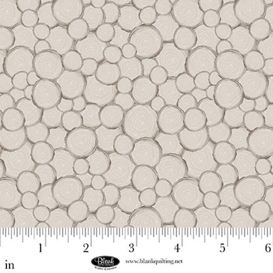 Med. Gray Tree Trunk Geo Petals & Pewter Cotton 44"/45" Fabric Per Yard