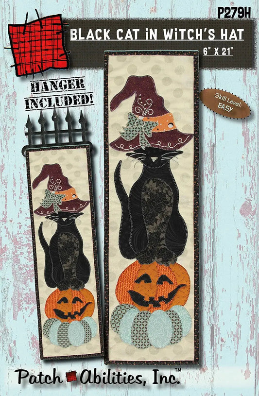 Black Cat in Witch's Hat with Hanger