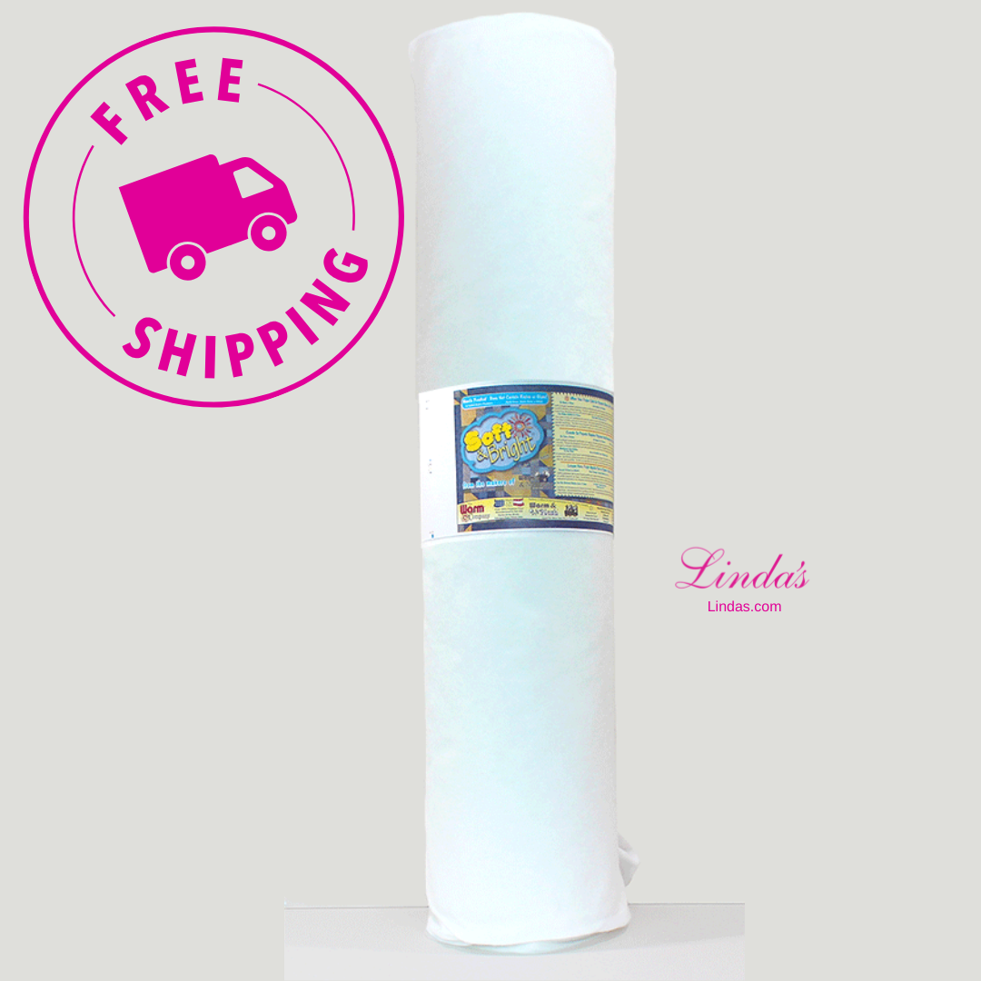 Soft & Bright 124" x 20 YD Batting - Premium Polyester Batting for Quilting