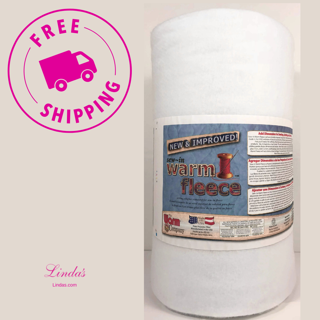 Warm Fleece Sew-In 45" x 20 YD Batting - Soft Fleece Batting for Quilting