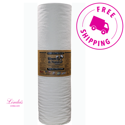 Warm & Natural® Unbleached Needle-Punched Cotton Quilt Batting – 90" x 40 Yard Bolt