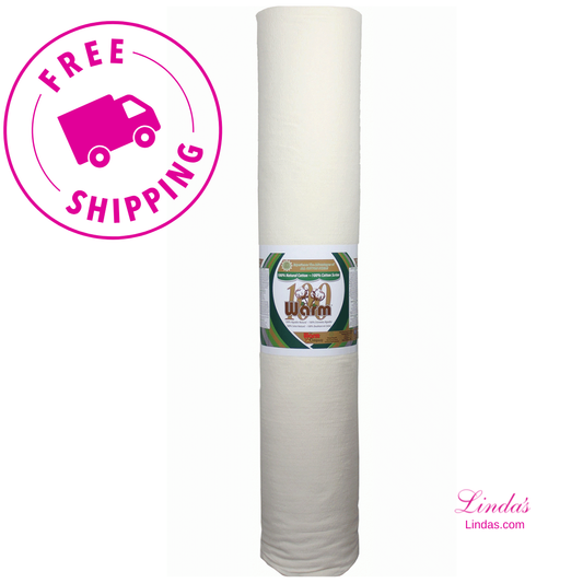 Warm 100® Premium 100% Natural Cotton Quilt Batting – 110" x 25 Yard Bolt