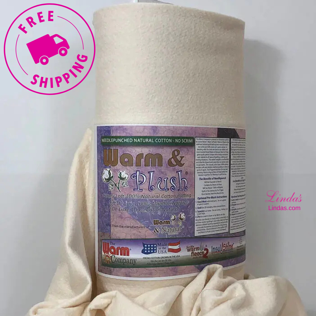 Warm & Plush 22" x 20 YD Cotton Batting - Soft and Luxurious Cotton Batting