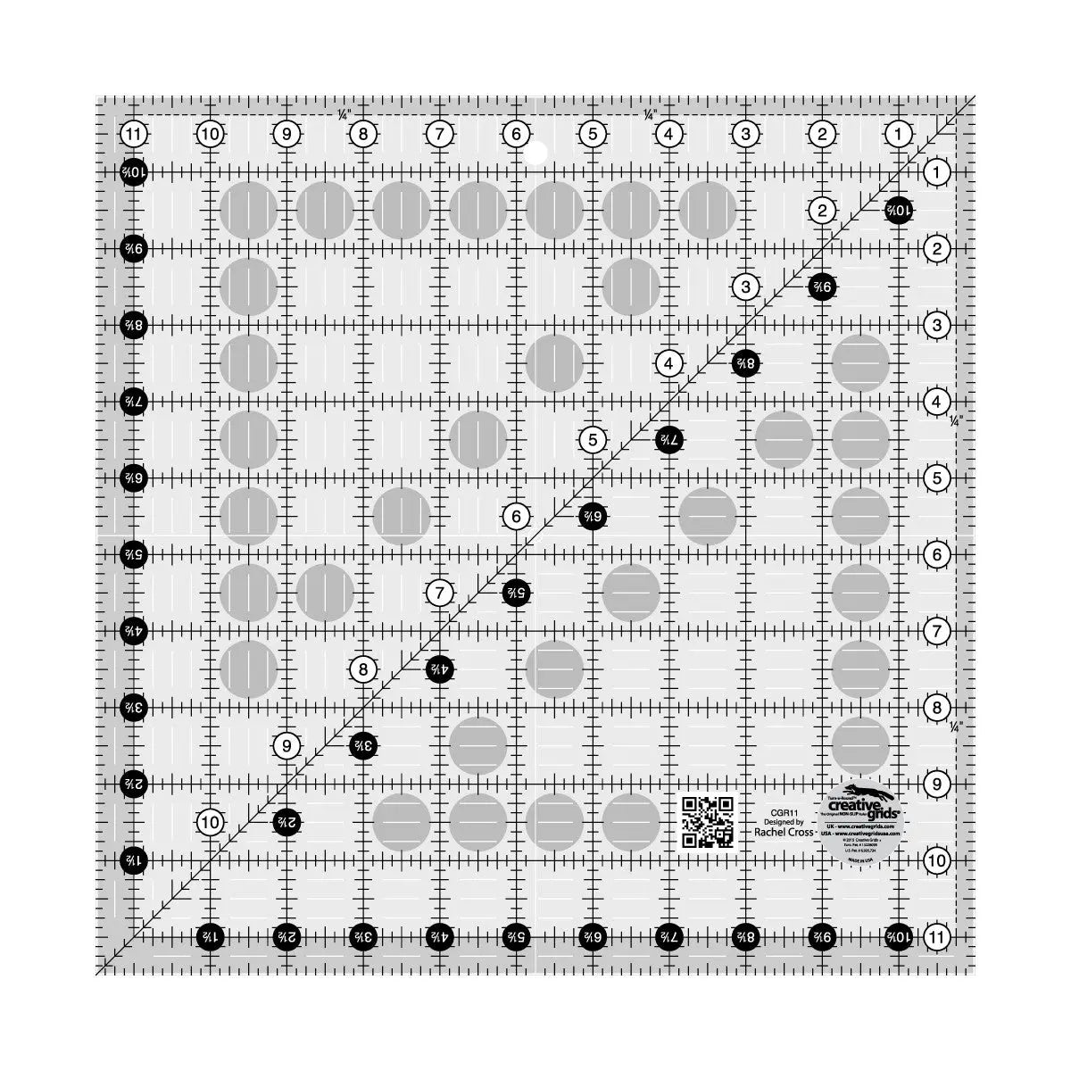 Creative Grids Quilt Ruler 11-1/2in x 11-1/2in