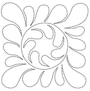 1950 Feathered Square 9" Stencil
