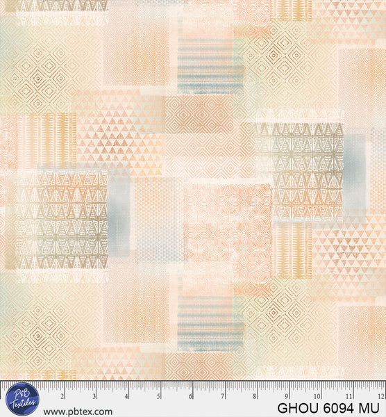 Golden Hour Multi Patchwork Geo Cotton 44/45 Fabric Per Yard