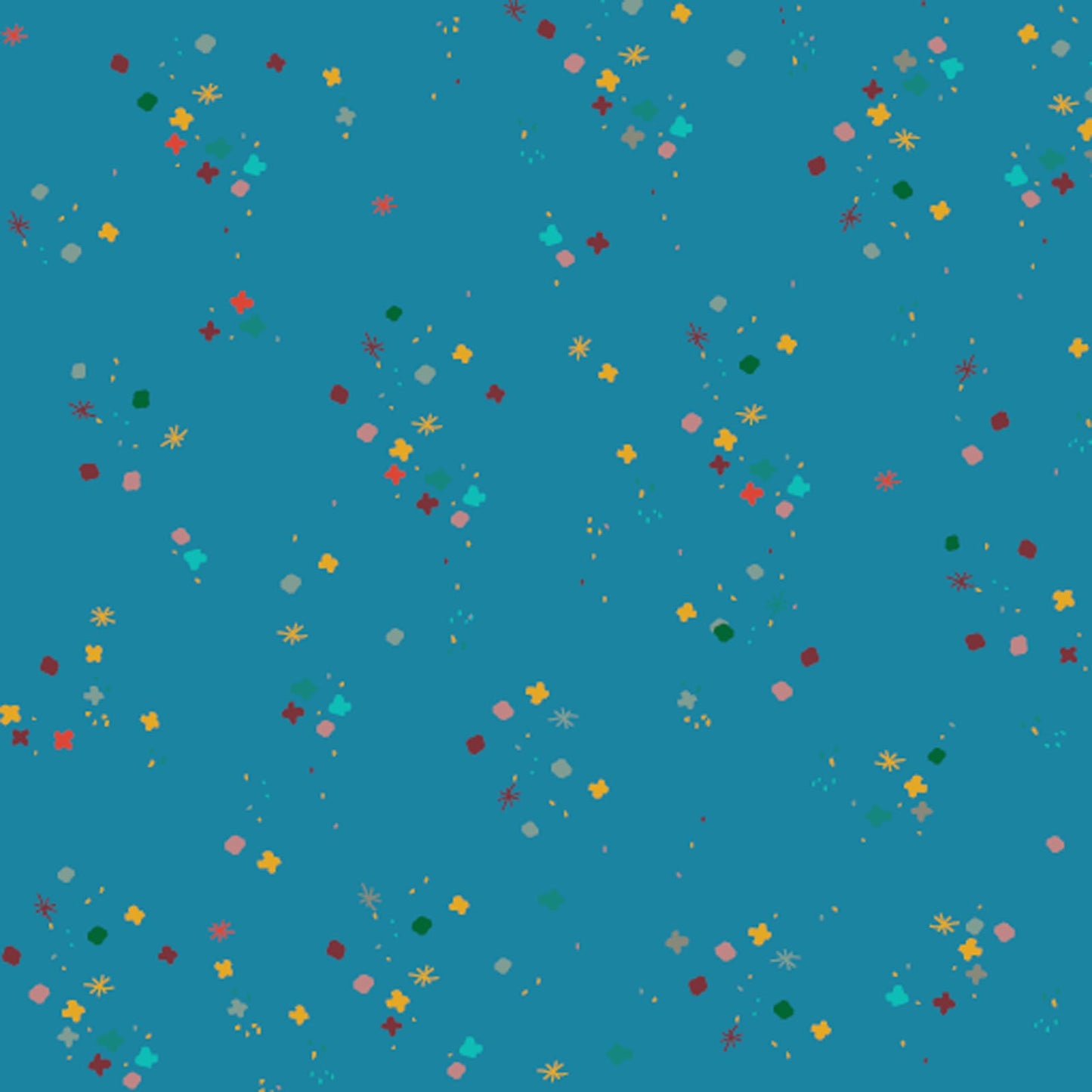 Teal Touch Mystery 43"/44" Cotton Fabric Per Yard