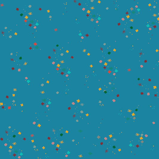 Teal Touch Mystery 43"/44" Cotton Fabric Per Yard
