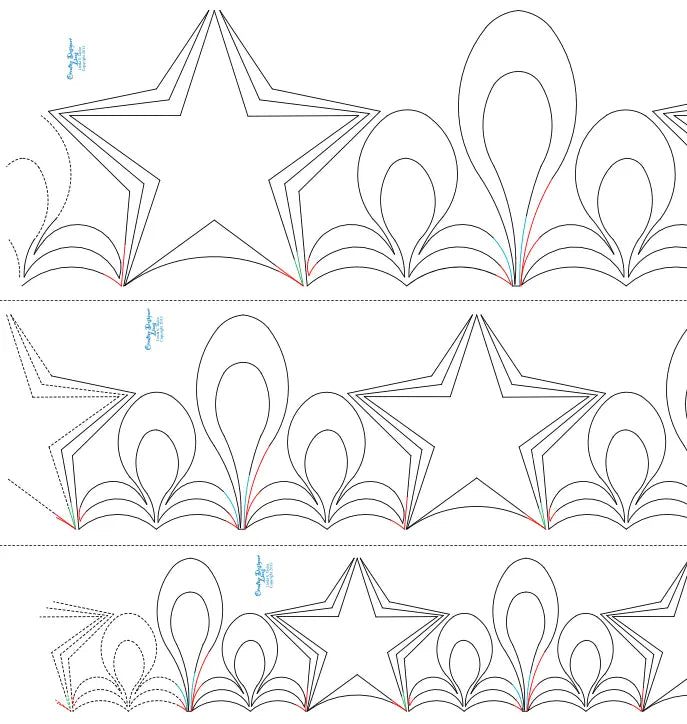 281 Star Borders Pantograph by Linda V. Taylor