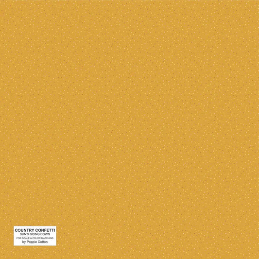 Yellow Sun's Going Down Cotton 44"/45" Fabric Per Yard